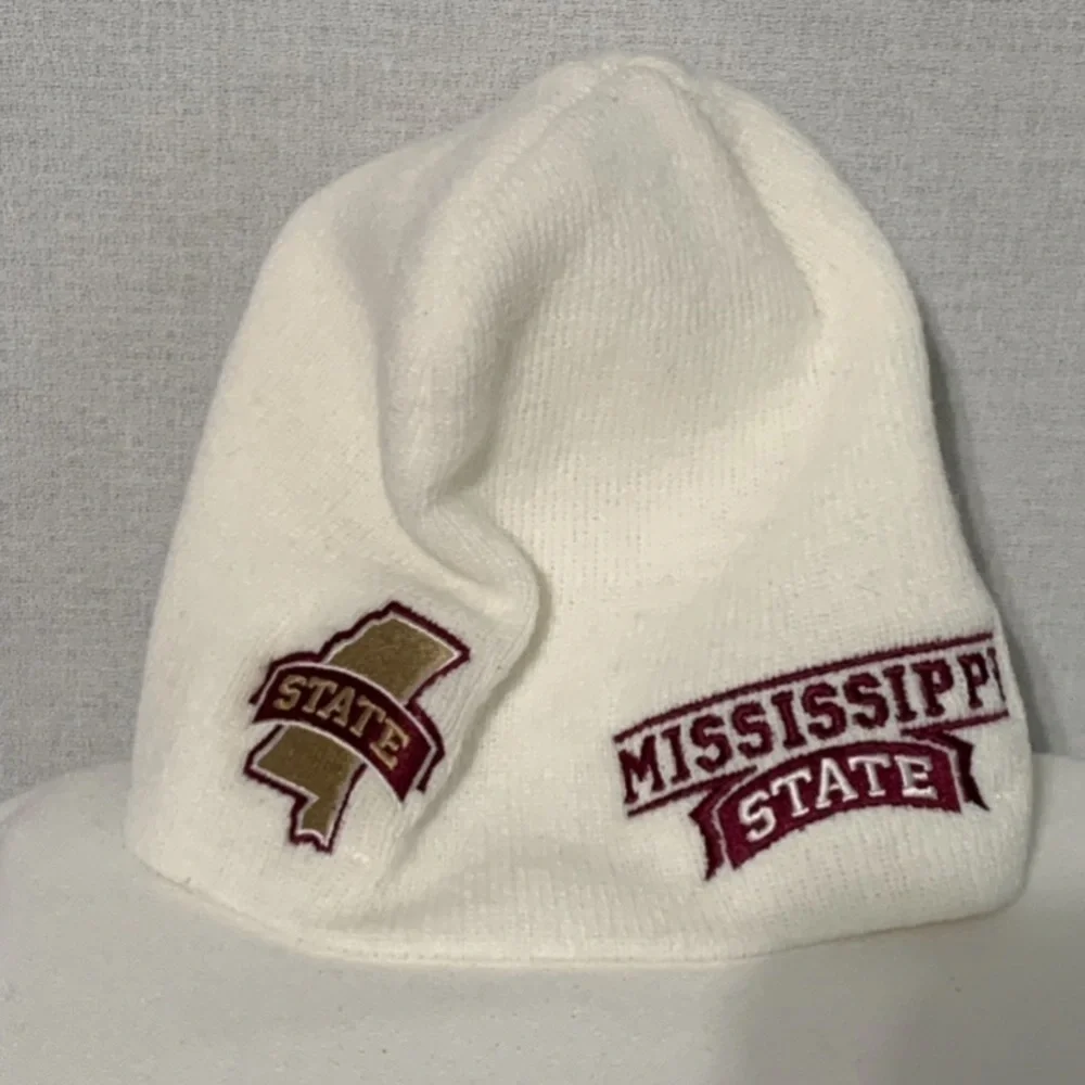 Adidas Mississippi State Unisex Beanie Kids Youth One Size White Knit Hat